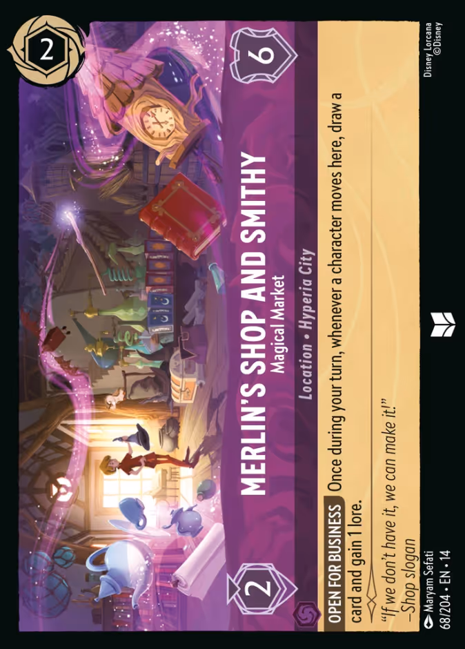 Merlin's Shop and Smithy - Magical Markey 14-68 Lorcana card