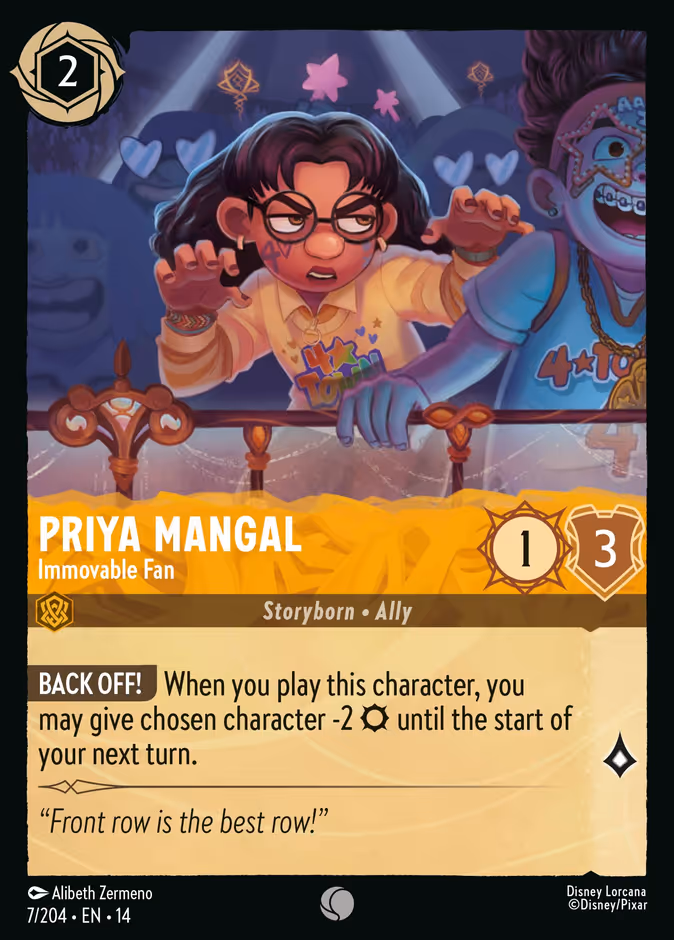 Priya Mangal - Immovable Fan 14-7 Lorcana card