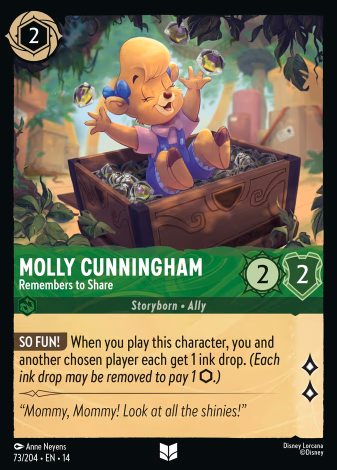 Molly Cunningham - Remembers to Share 14-73 Lorcana card