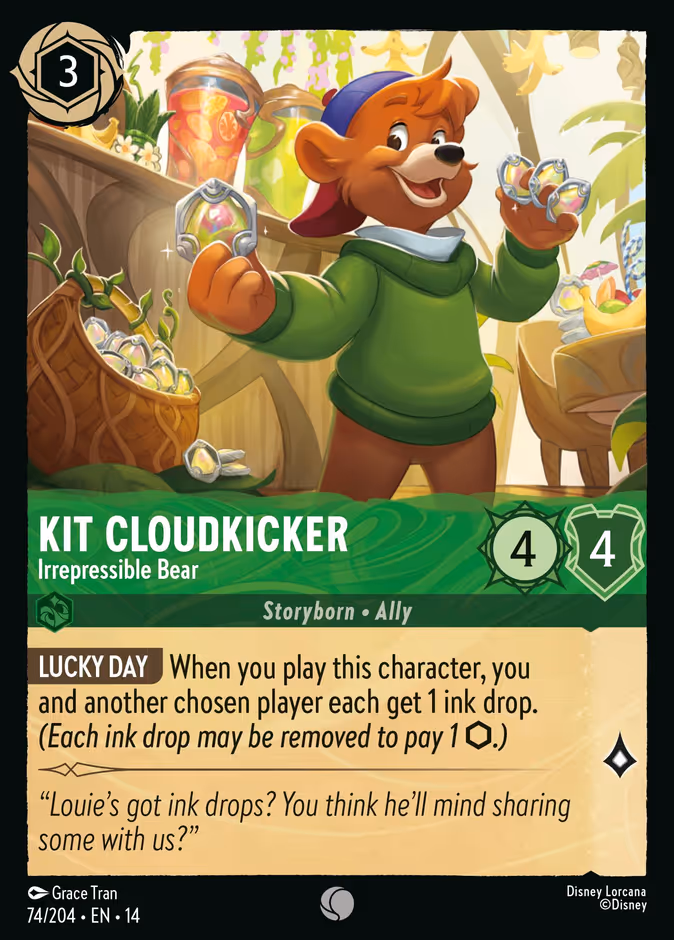 Kit Cloudkicker - Irrepressible Bear 14-74 Lorcana card
