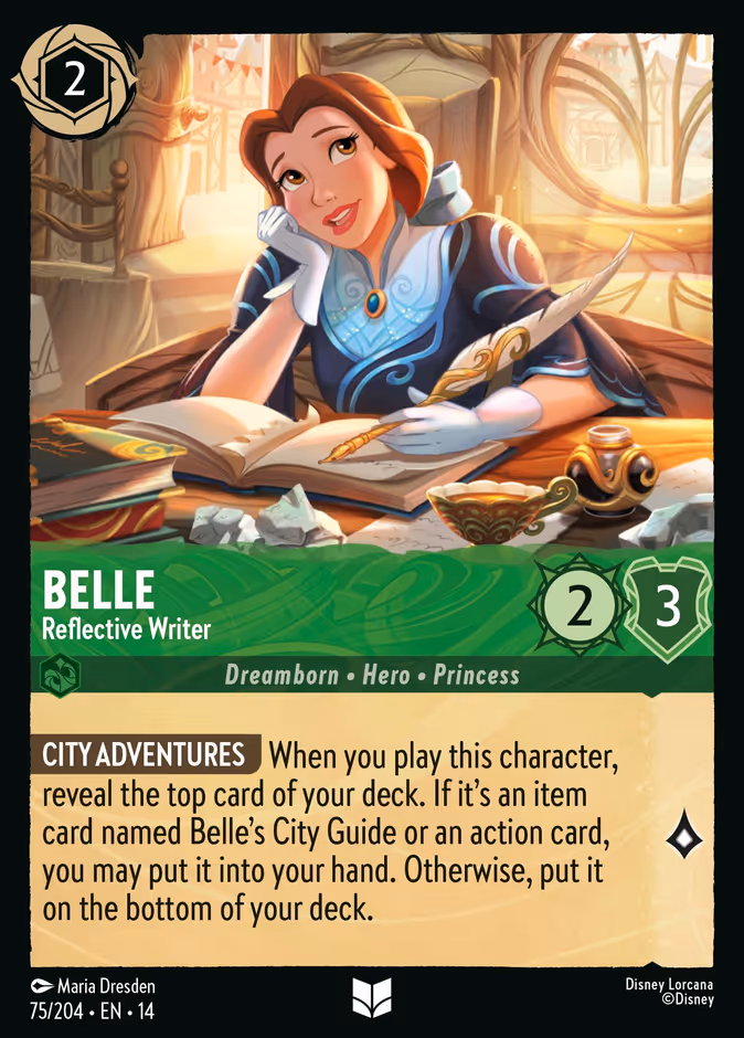 Belle - Reflective Writer 14-75 Lorcana card