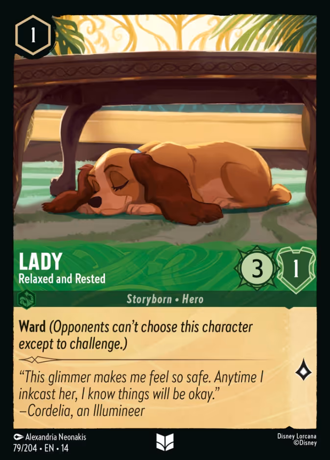 Lady - Relaxed and Rested 14-79 Lorcana card