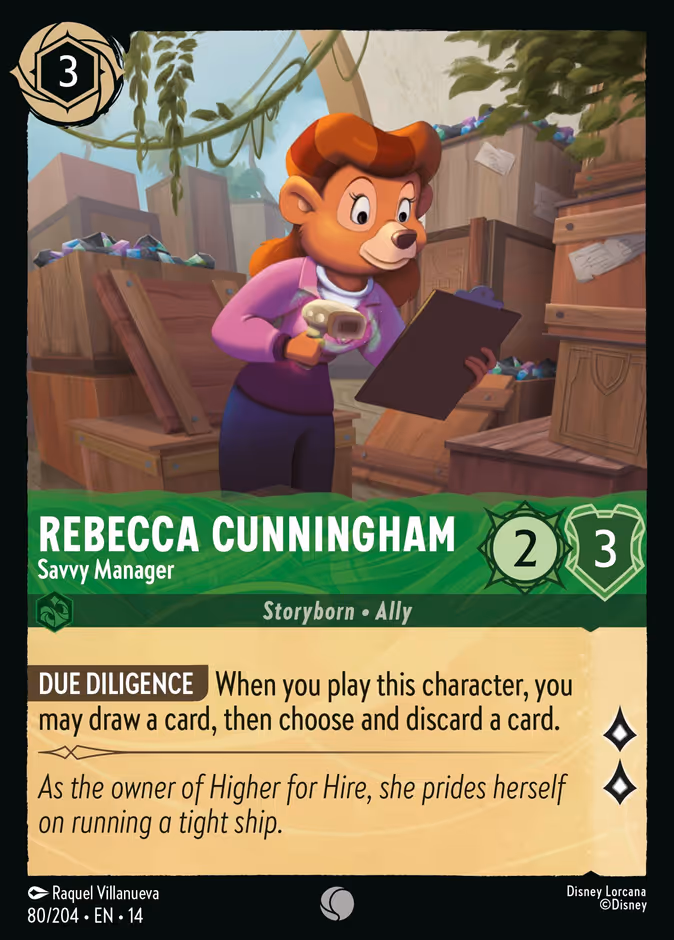 Rebecca Cunningham - Savvy Manager 14-80 Lorcana card