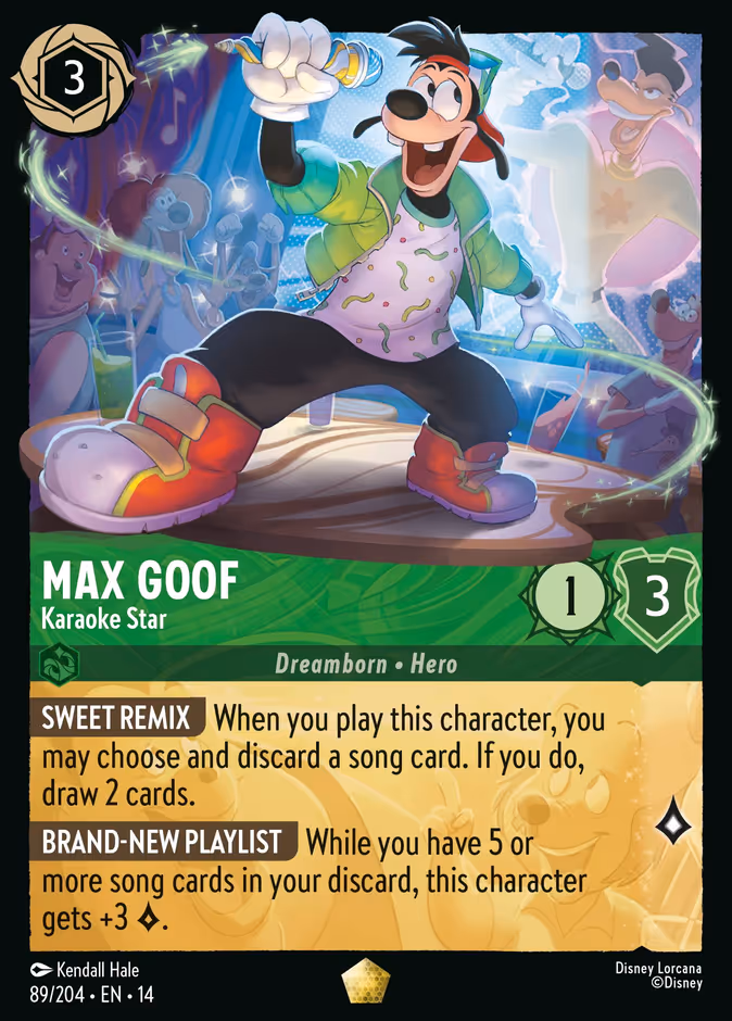 Max Goof - Karaoke Star 14-89 Lorcana card