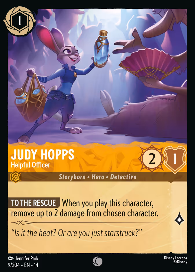 Judy Hopps - Helpful Officer 14-9 Lorcana card