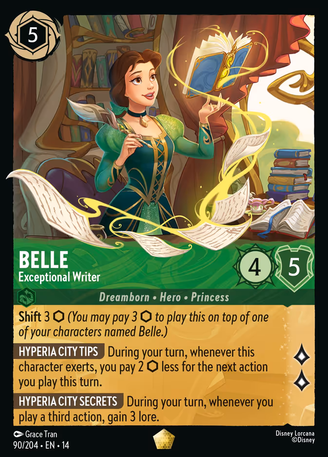 Belle - Exceptional Writer 14-90 Lorcana card