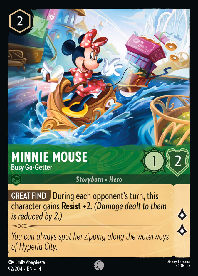 Minnie Mouse - Busy Go-Getter 14-92 Lorcana card