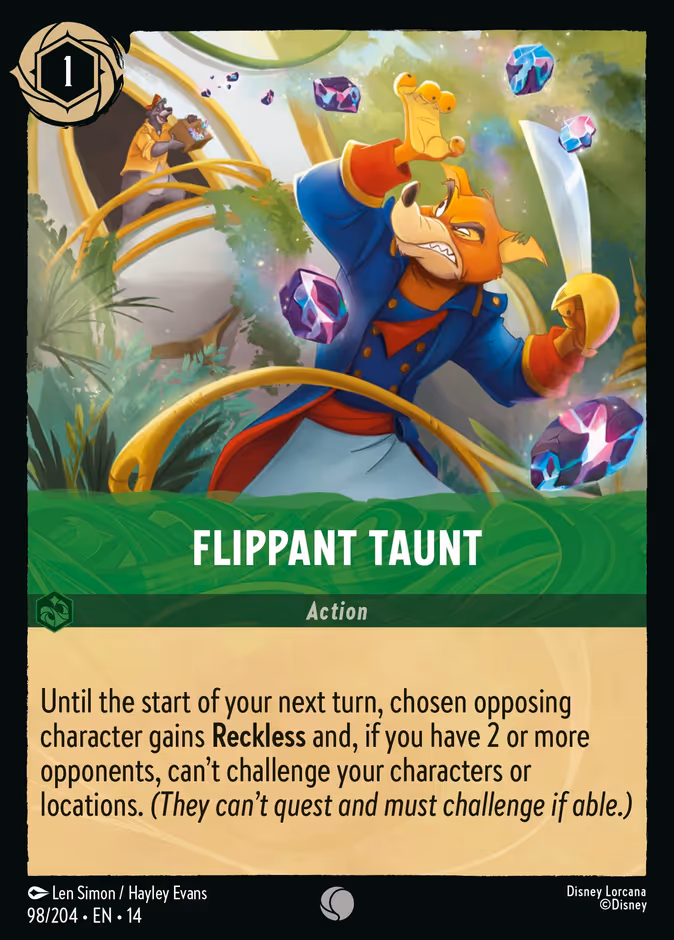 Flippant Taunt 14-98 Lorcana card