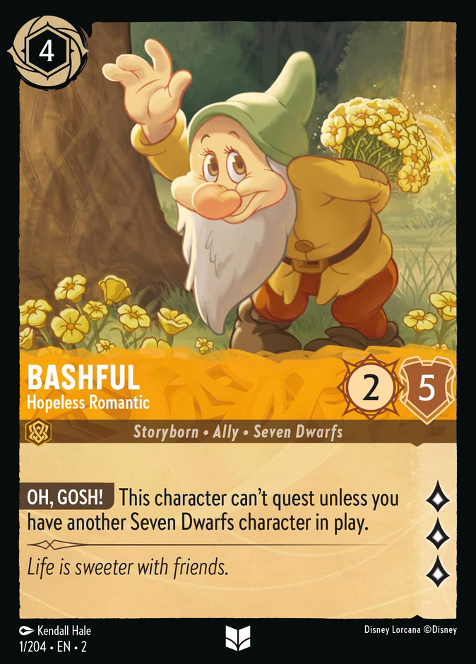 Bashful - Hopeless Romantic 2-1 Lorcana card