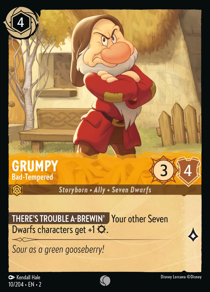 Grumpy - Bad-Tempered 2-10 Lorcana card