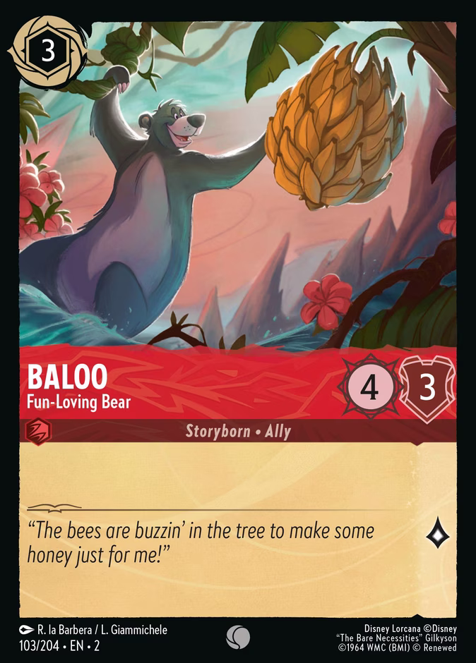Baloo - Fun-Loving Bear 2-103 Lorcana card