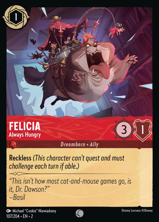 Felicia - Always Hungry 2-107 Lorcana card