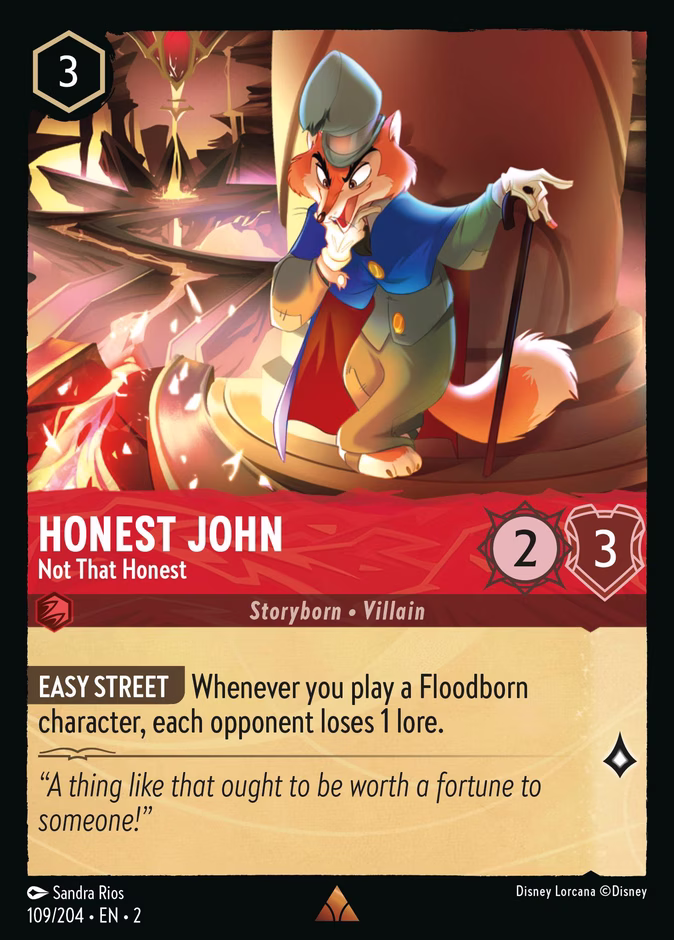 Honest John - Not That Honest 2-109 Lorcana card