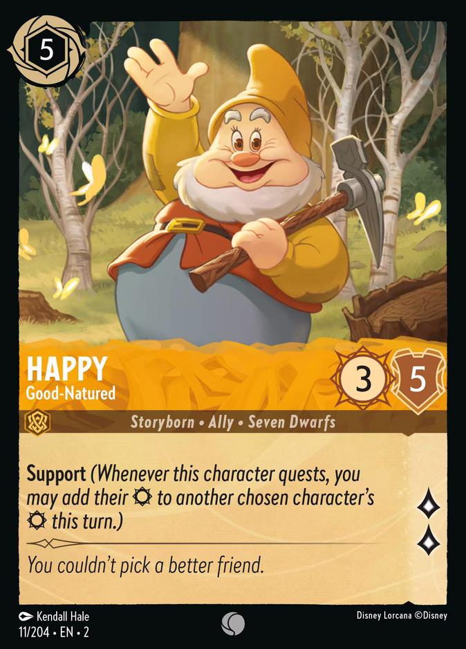 Happy - Good-Natured 2-11 Lorcana card