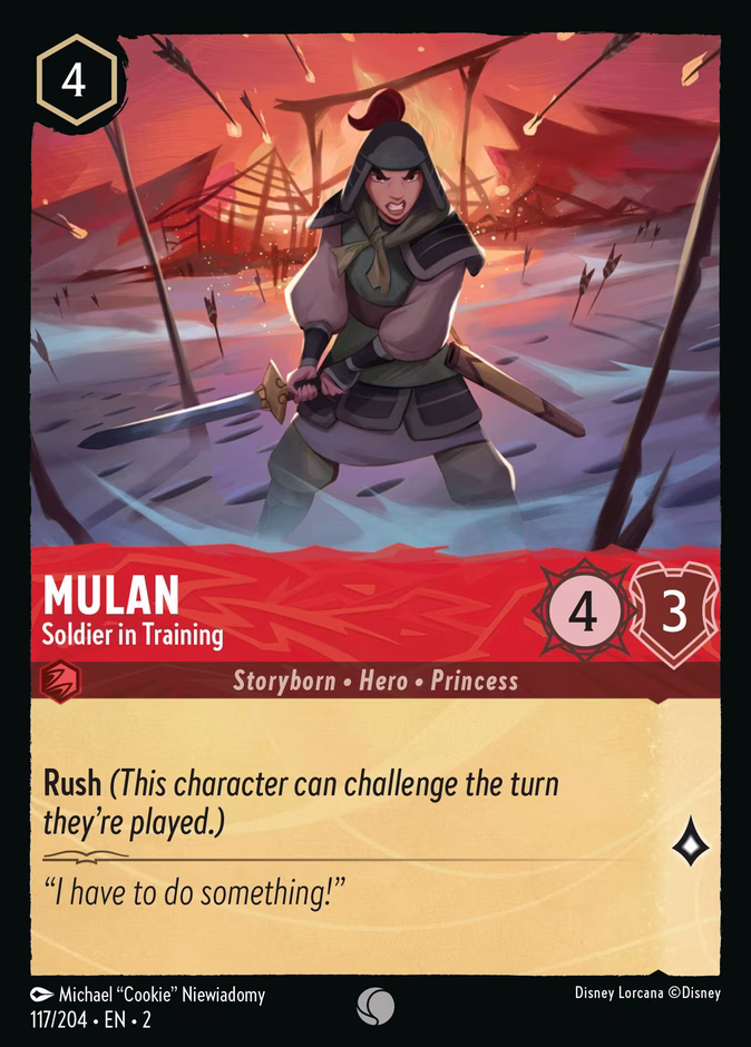 Mulan - Soldier in Training 2-117 Lorcana card