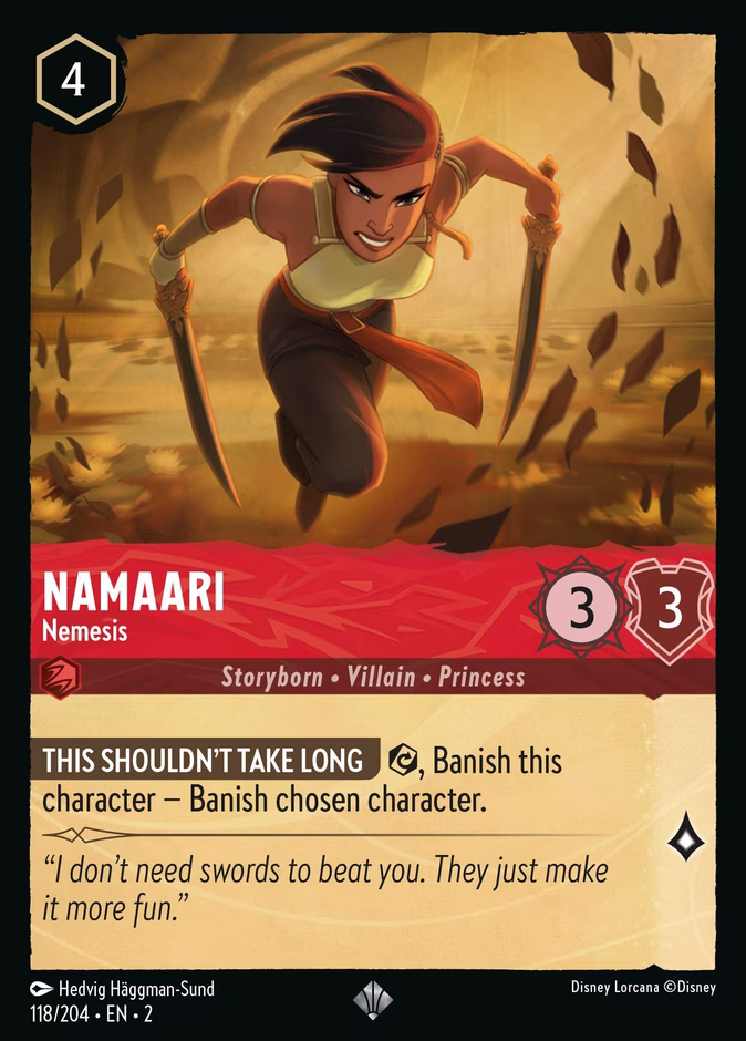 Namaari - Nemesis 2-118 Lorcana card