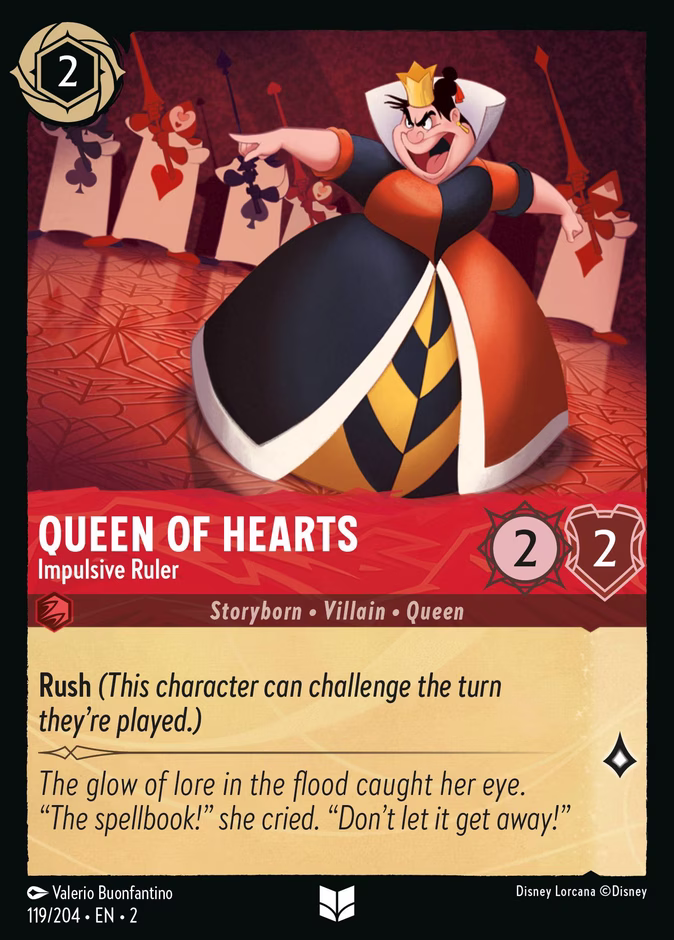 Queen of Hearts - Impulsive Ruler 2-119 Lorcana card