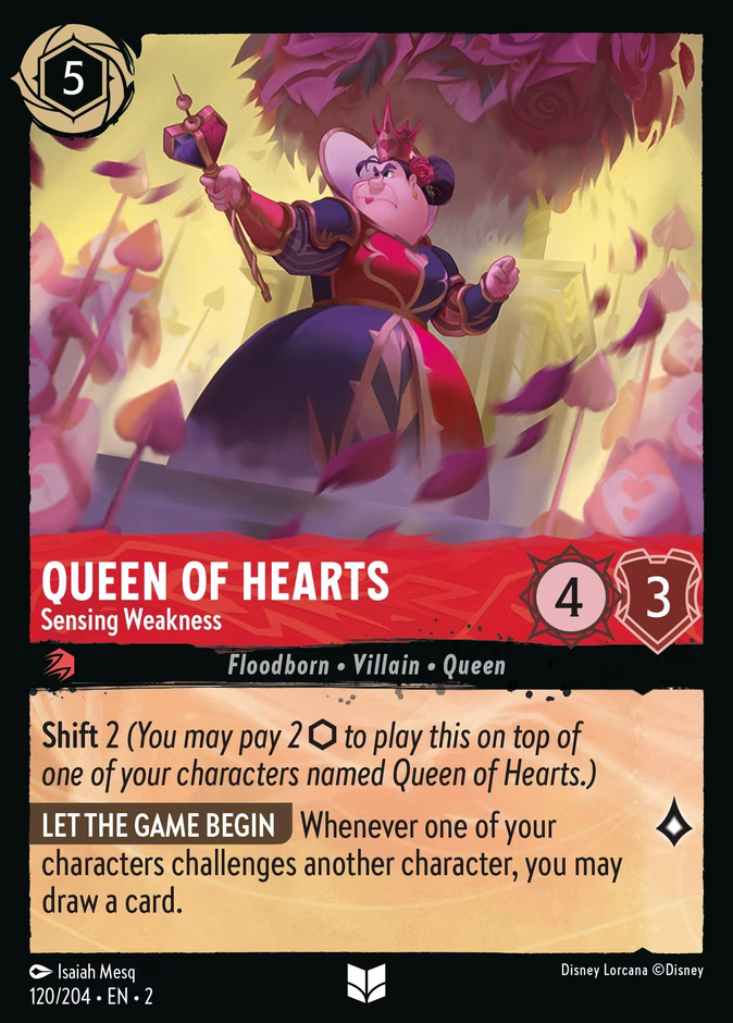 Queen of Hearts - Sensing Weakness 2-120 Lorcana card