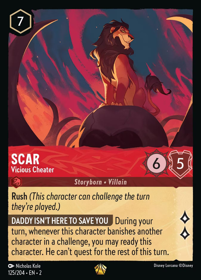 Scar - Vicious Cheater 2-125 Lorcana card