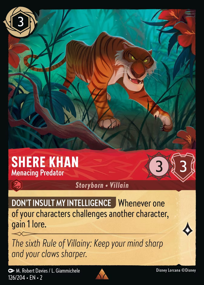 Shere Khan - Menacing Predator 2-126 Lorcana card