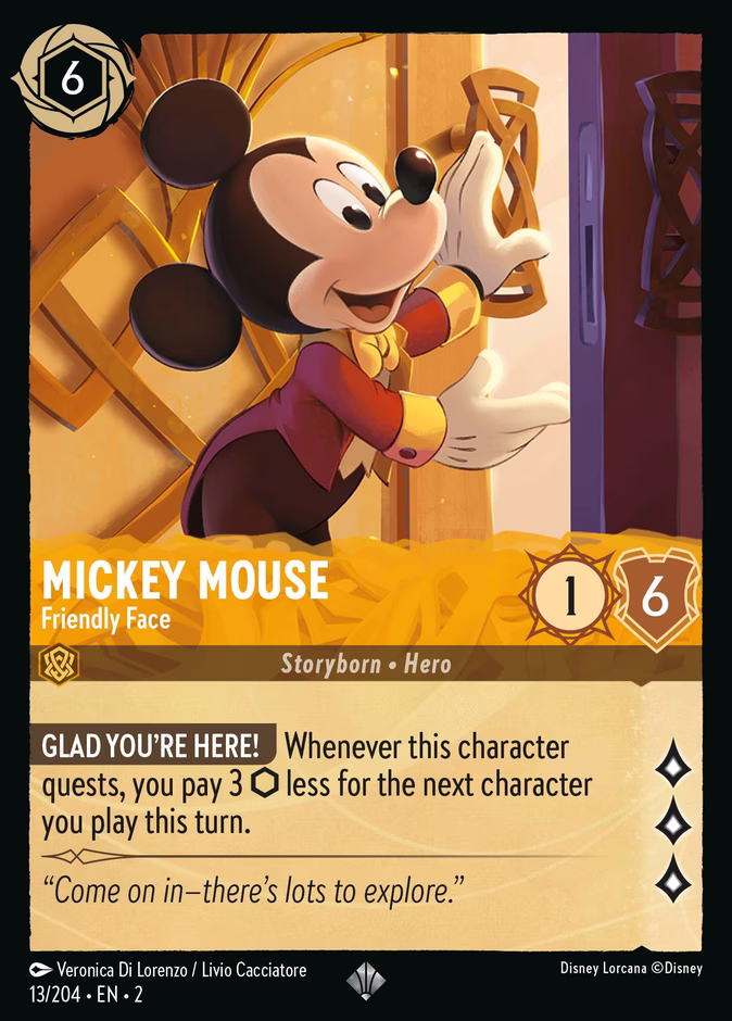Mickey Mouse - Friendly Face 2-13 Lorcana card