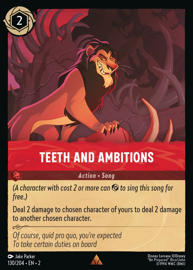 Teeth and Ambitions 2-130 Lorcana card