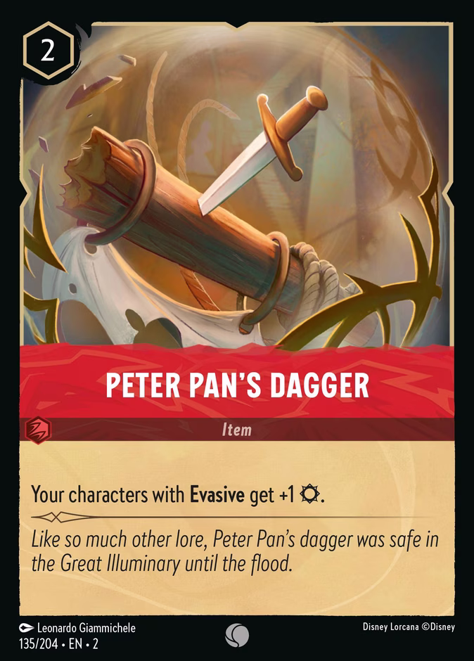 Peter Pan's Dagger 2-135 Lorcana card