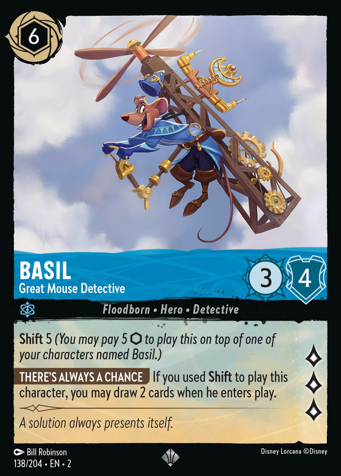 Basil - Great Mouse Detective 2-138 Lorcana card