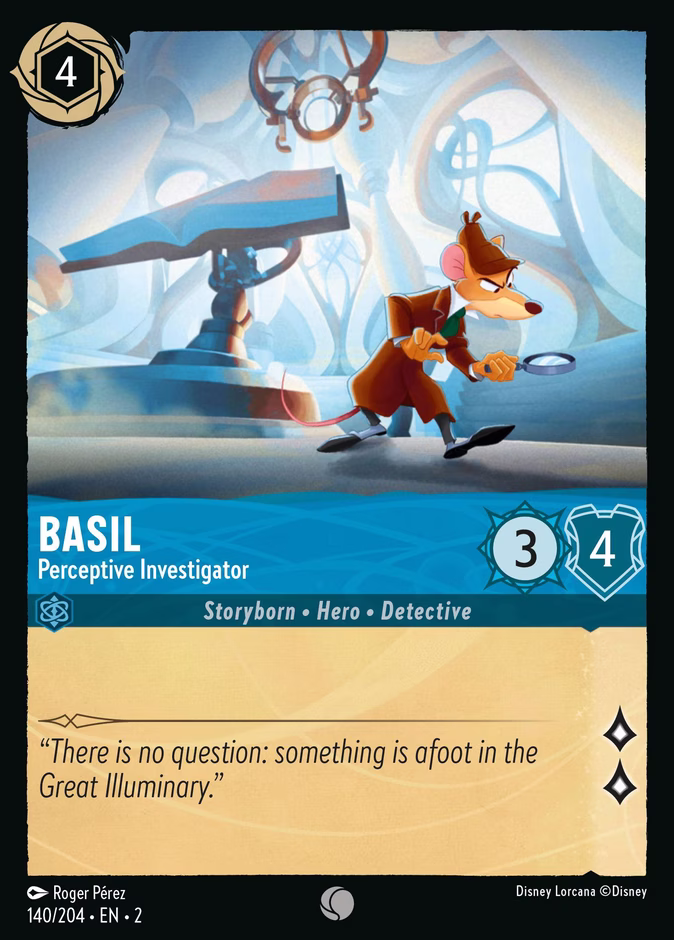 Basil - Perceptive Investigator 2-140 Lorcana card