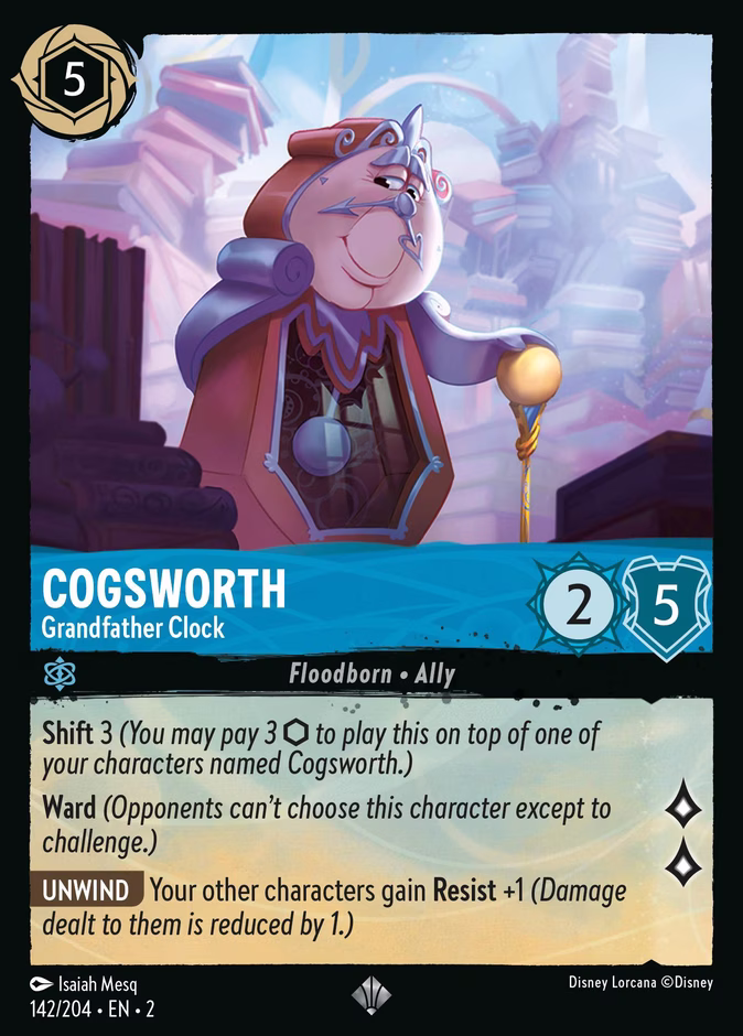 Cogsworth - Grandfather Clock 2-142 Lorcana card