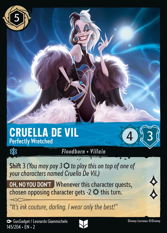Cruella De Vil - Perfectly Wretched 2-145 Lorcana card