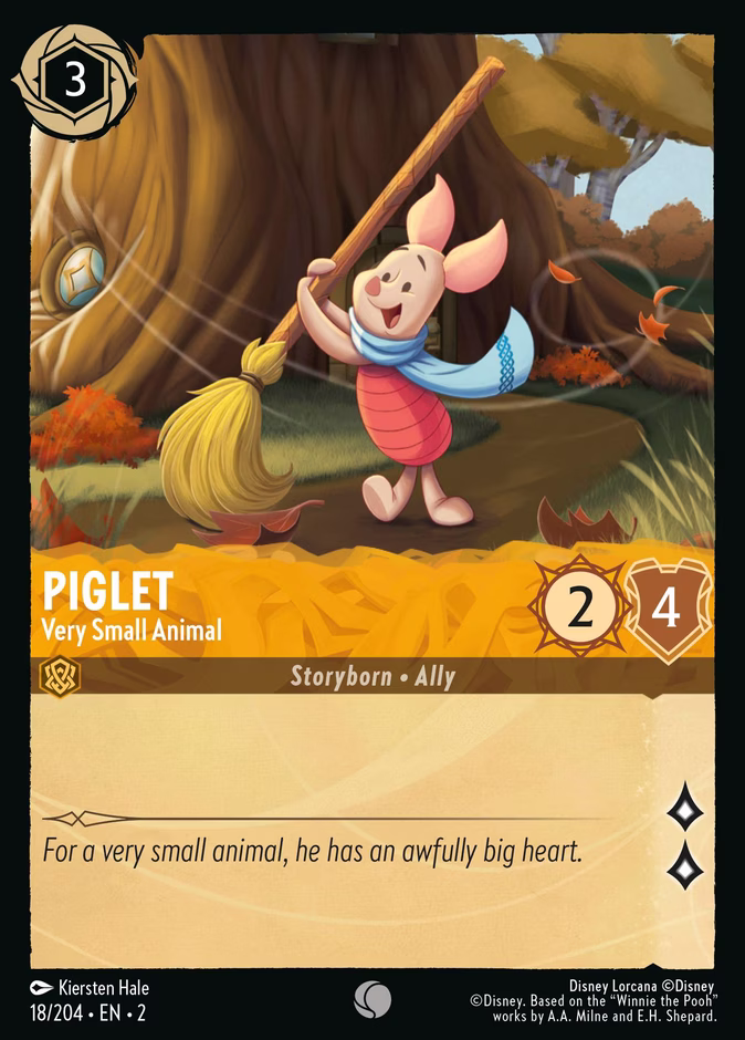 Piglet - Very Small Animal 2-18 Lorcana card