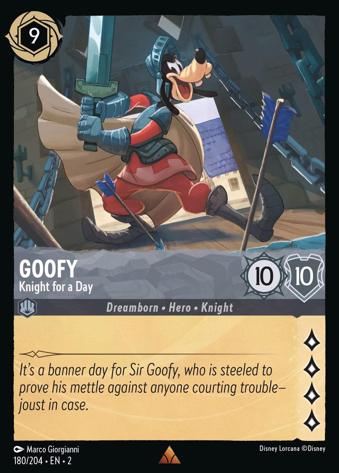 Goofy - Knight for a Day 2-180 Lorcana card
