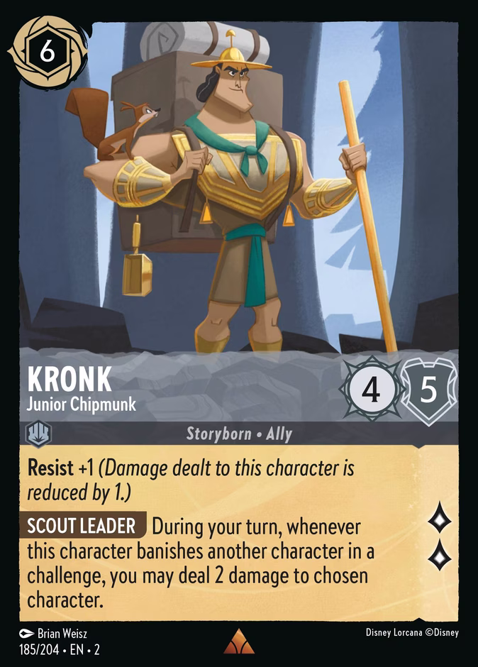 Kronk - Junior Chipmunk 2-185 Lorcana card
