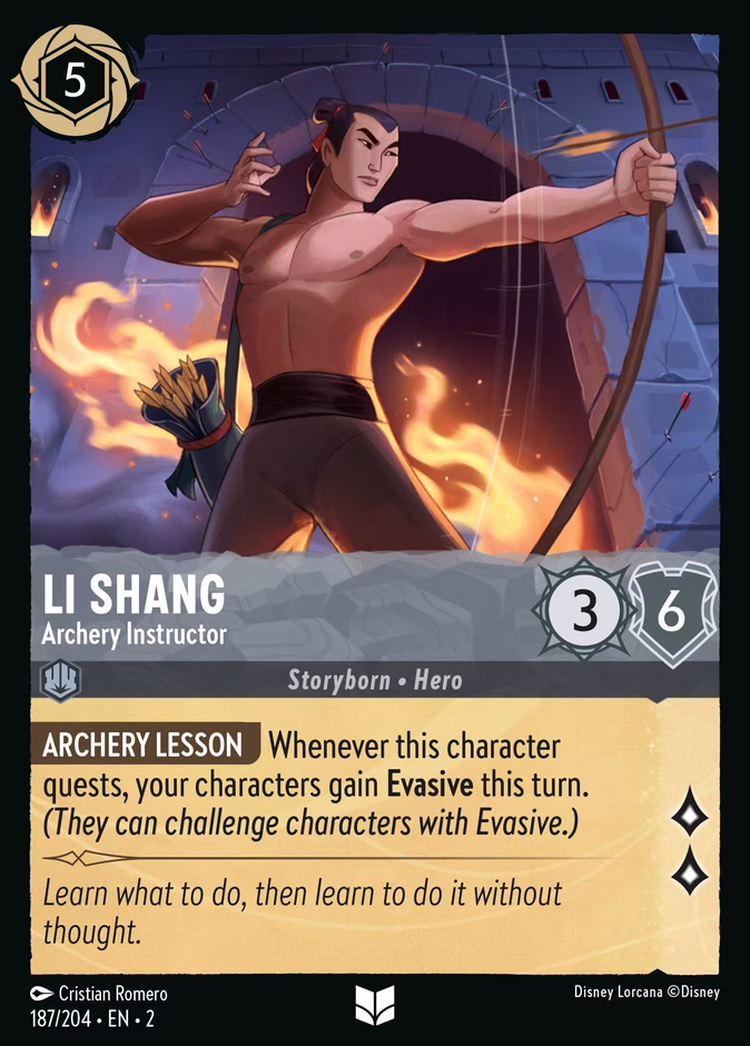 Li Shang - Archery Instructor 2-187 Lorcana card