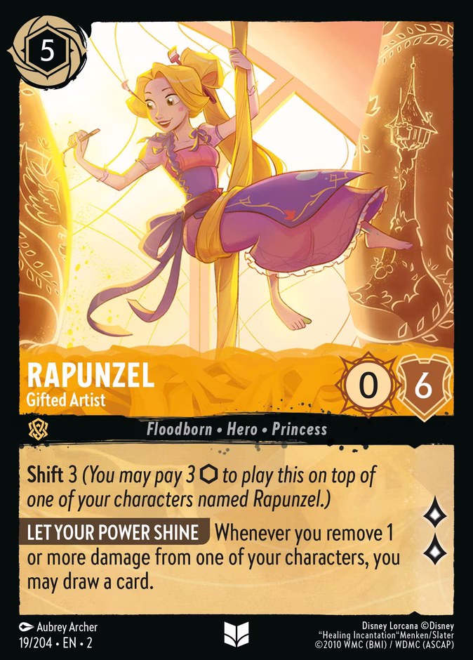 Rapunzel - Gifted Artist 2-19 Lorcana card