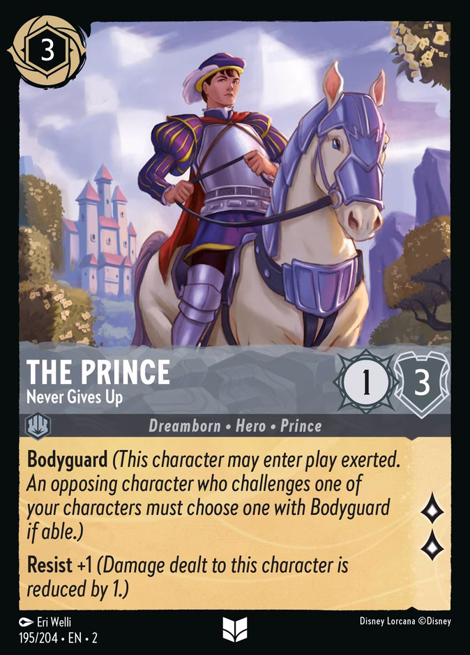 The Prince - Never Gives Up 2-195 Lorcana card