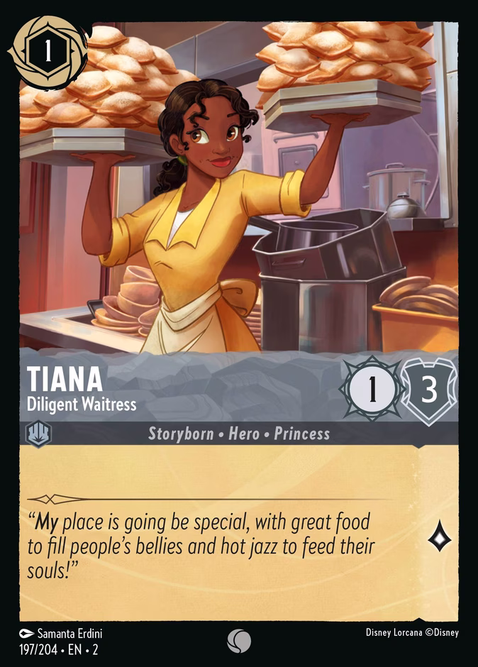 Tiana - Diligent Waitress 2-197 Lorcana card