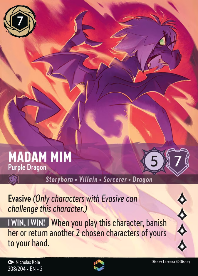 Madam Mim - Purple Dragon 2-208 Lorcana card