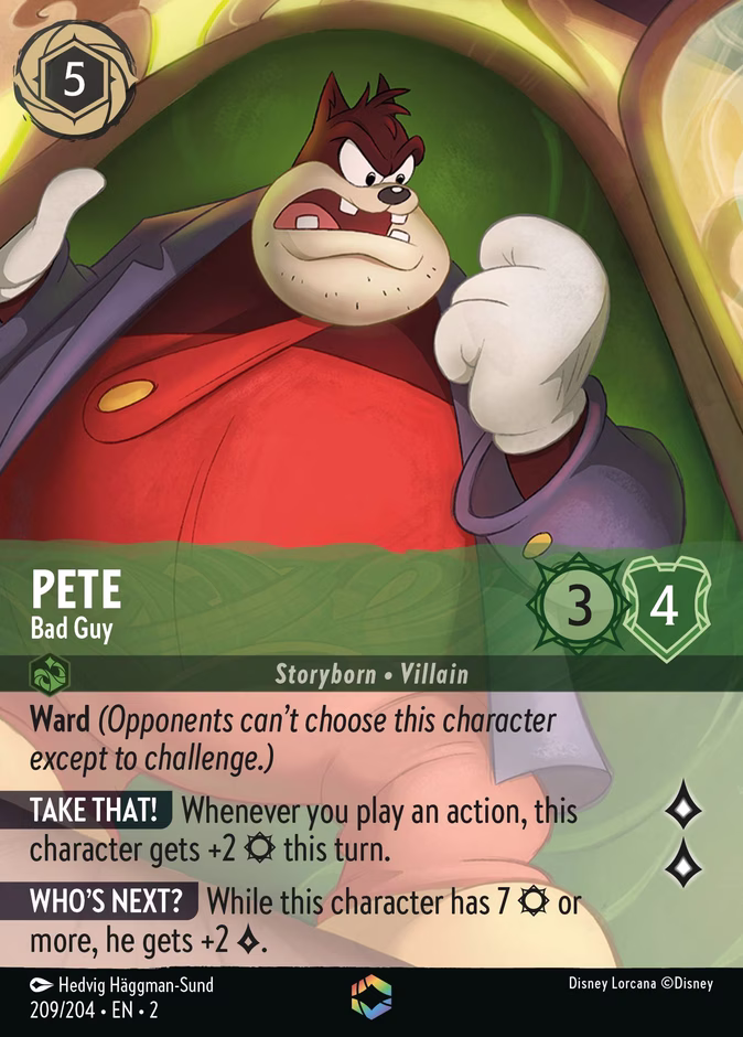 Pete - Bad Guy 2-209 Lorcana card