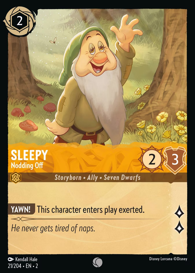 Sleepy - Nodding Off 2-21 Lorcana card