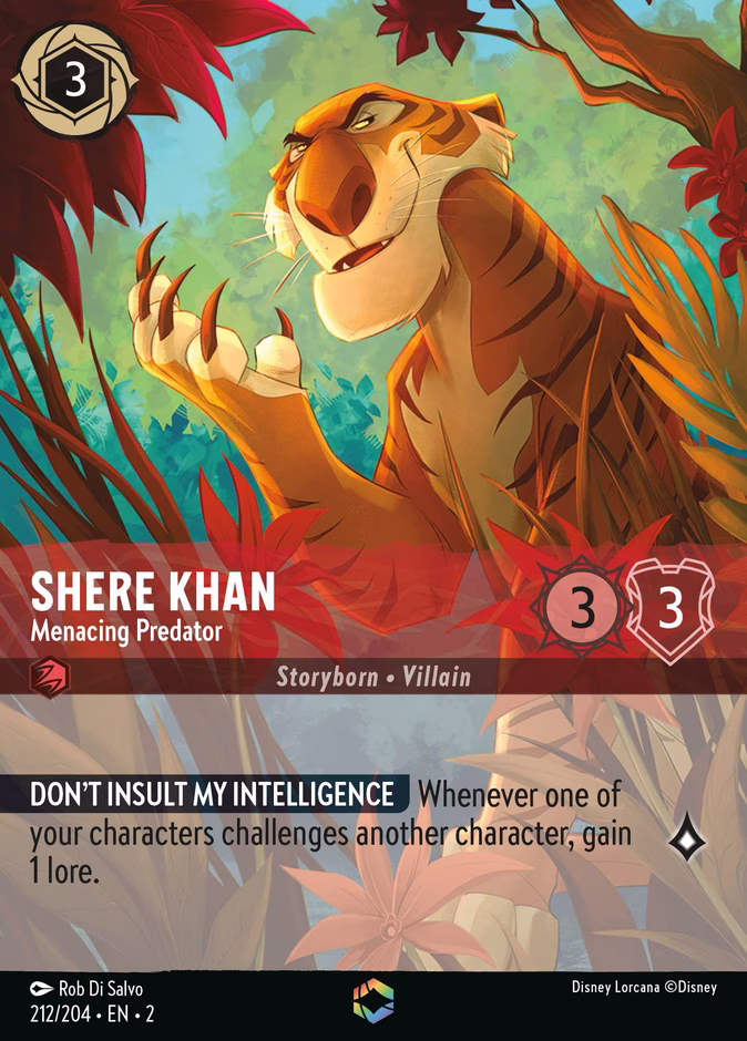 Shere Khan - Menacing Predator 2-212 Lorcana card