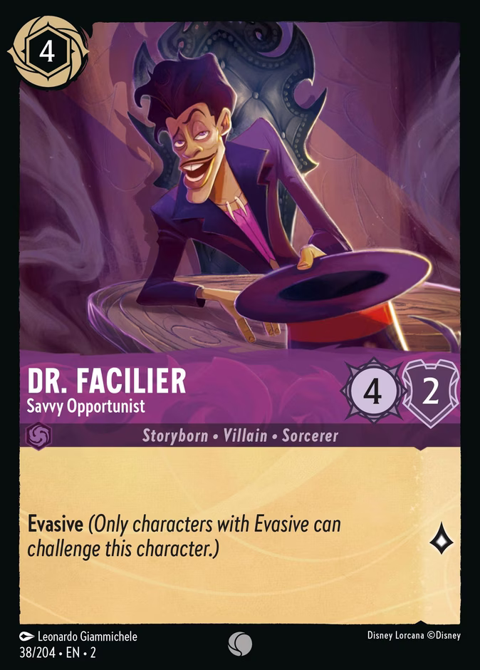 Dr. Facilier - Savvy Opportunist 2-38 Lorcana card