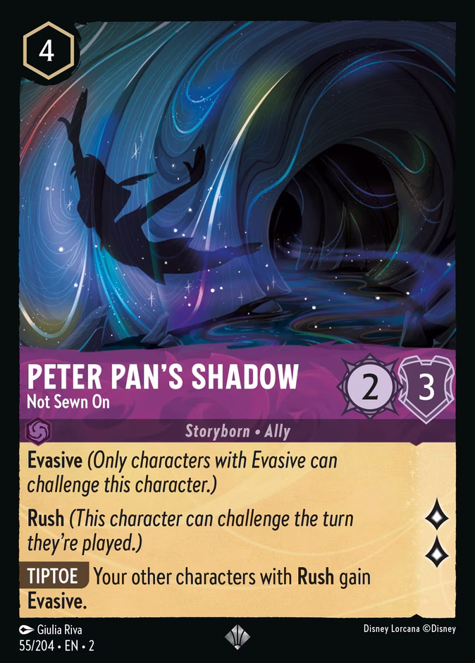 Peter Pan's Shadow - Not Sewn On 2-55 Lorcana card