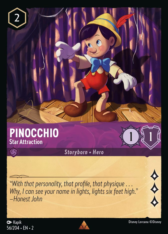 Pinocchio - Star Attraction 2-56 Lorcana card