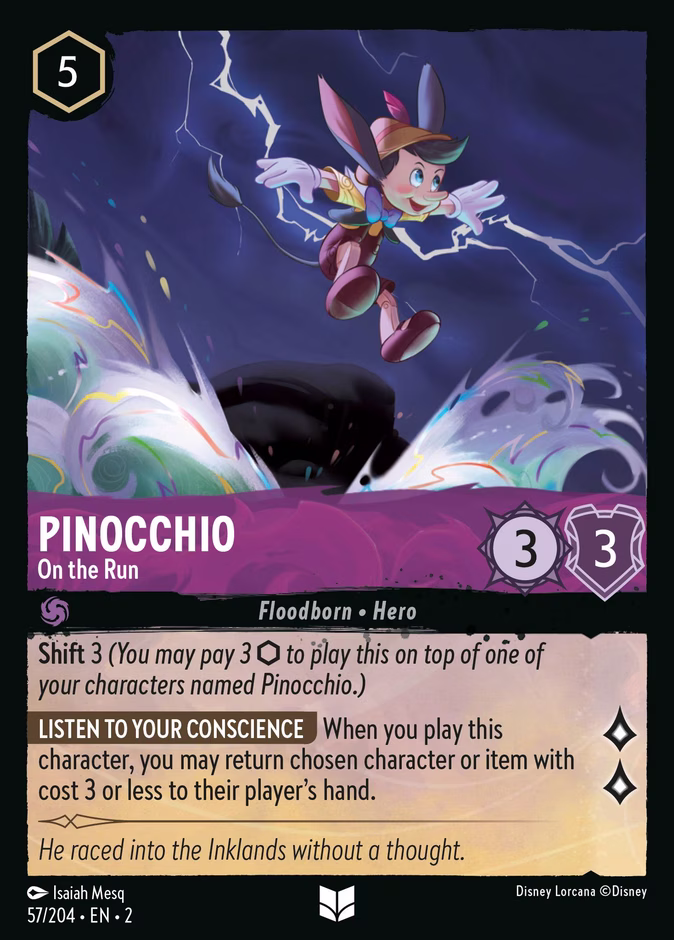 Pinocchio - On the Run 2-57 Lorcana card