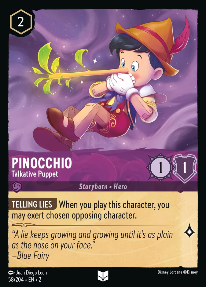 Pinocchio - Talkative Puppet 2-58 Lorcana card