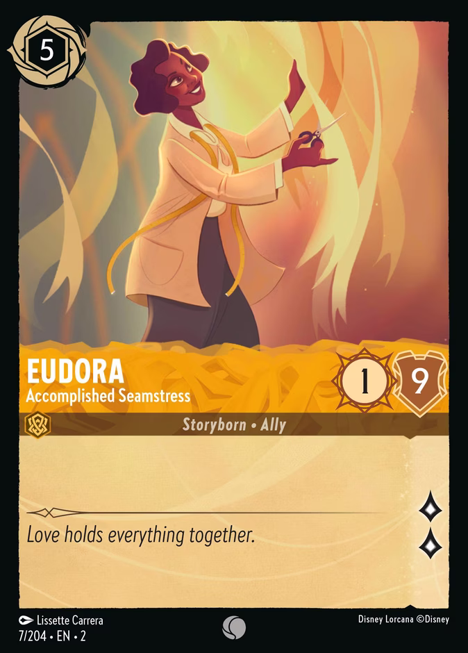 Eudora - Accomplished Seamstress 2-7 Lorcana card