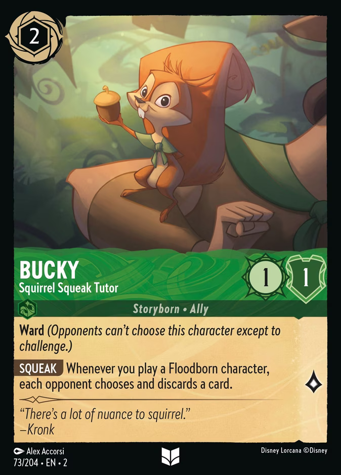 Bucky - Squirrel Squeak Tutor 2-73 Lorcana card