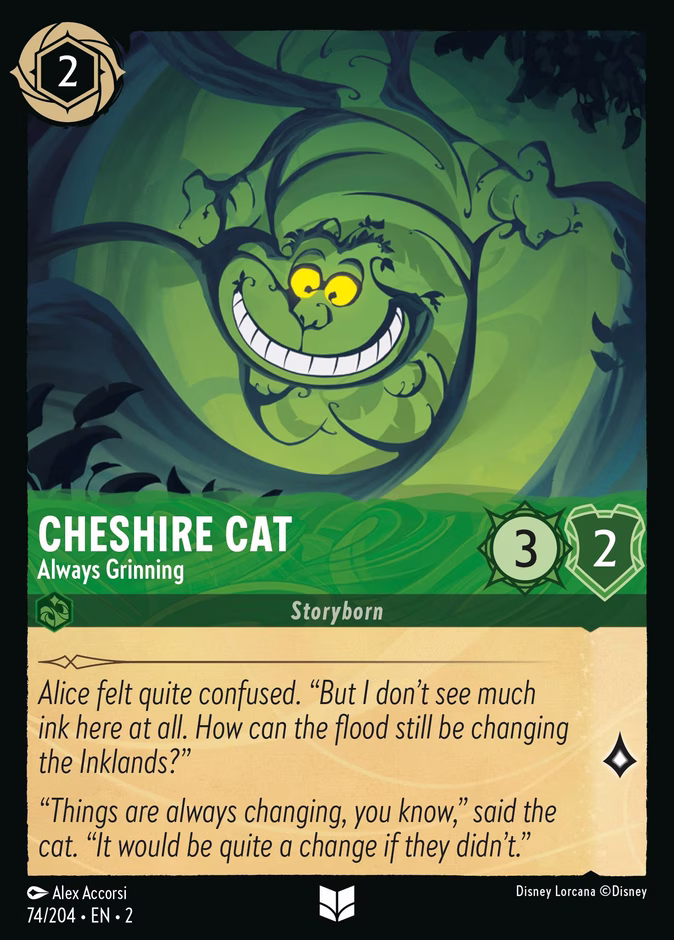 Cheshire Cat - Always Grinning 2-74 Lorcana card